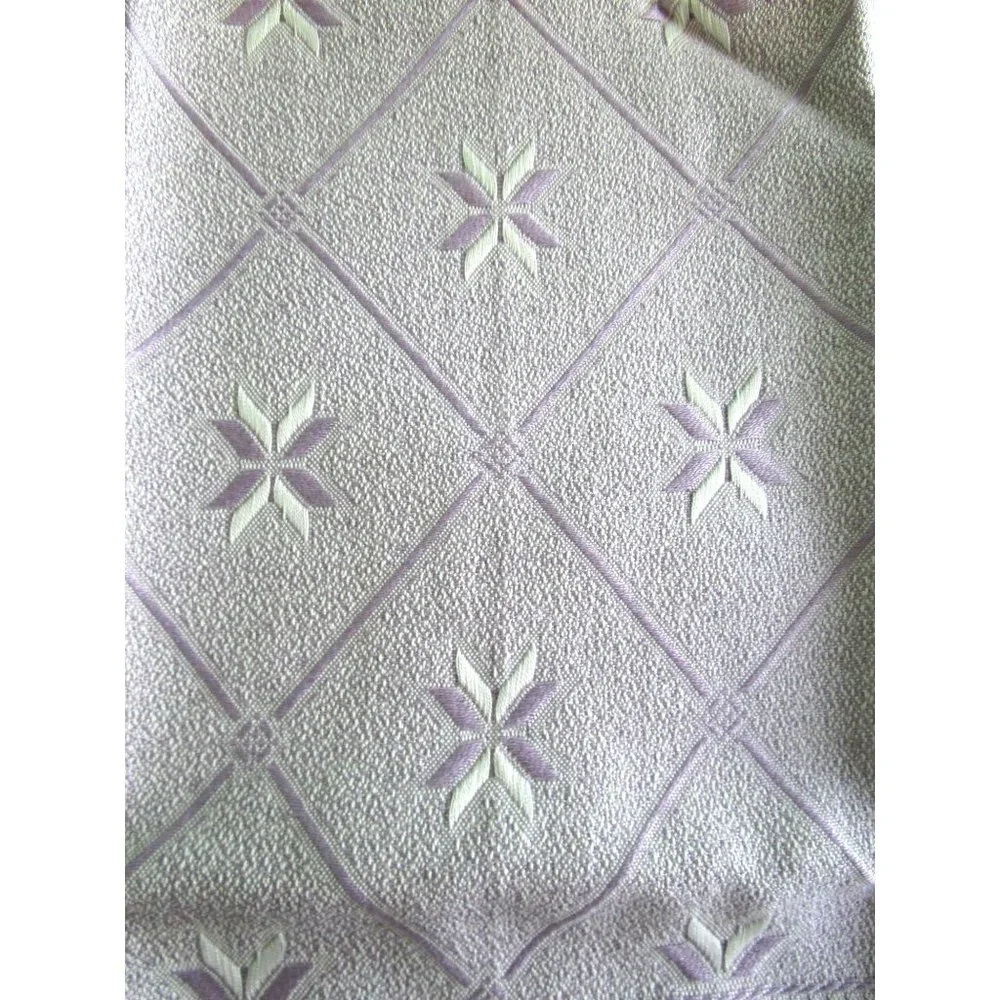 Purple White Woven Trellis Star Vintage Towel Set One Hand One Bath GUC Spots